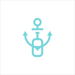anchor logo design vector sign