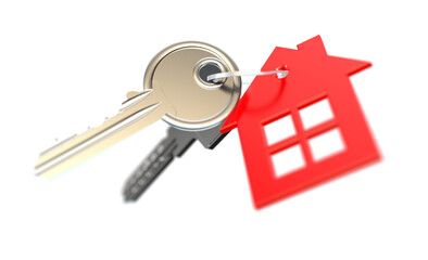 imply flat lay design with miniature white toy house