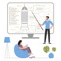 People Construction Building Online Education