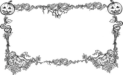 vector Illustration halloween frame border background 