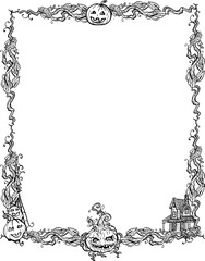vector Illustration halloween frame border background 