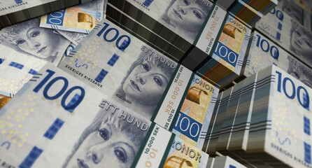 Sweden Krona 100 SEK banknote money 3d illustration