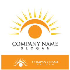 Creative sun concept logo illustration