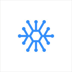 hexagon circuit board connection logo design vector sign