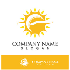 Creative sun concept logo illustration