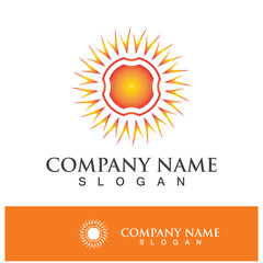 Creative sun concept logo illustration