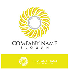 Creative sun concept logo illustration