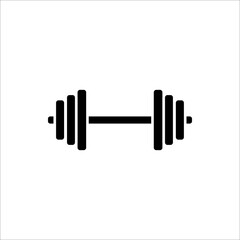 Dumbbell icon isolated on white background.