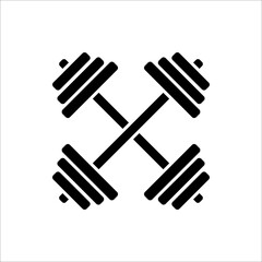 Dumbbell icon isolated on white background.