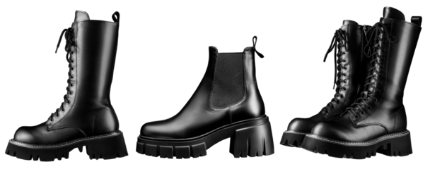 High women's boots on an isolated background.