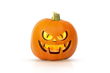 halloween pumpkim isolated background with shadow and light png