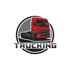 Trucking company logo, badge emblem logo concept. vector illustration