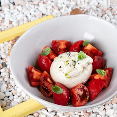 burrata cheese with tomatoes