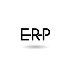 Fototapeta premium ERP logo icon with shadow