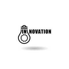 Innovation icon logo with shadow