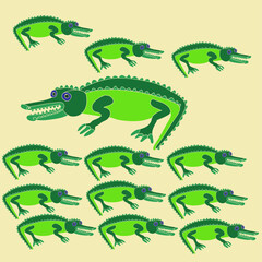 Obraz premium Stylized colored reptile. Hand drawn.