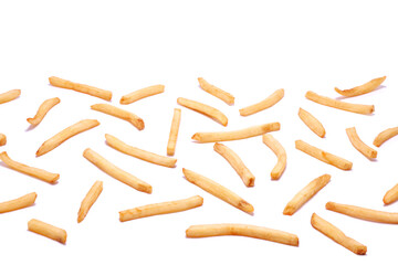 French fries potatoes isolated on white background