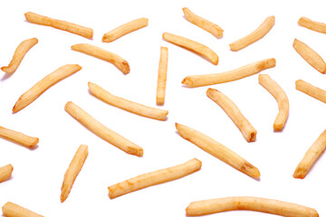 French fries potatoes isolated on white background