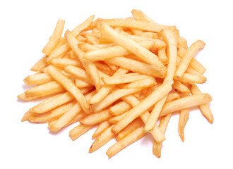 French fries potatoes isolated on white background