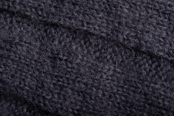 Black and gray knitted silk thread pattern for background.