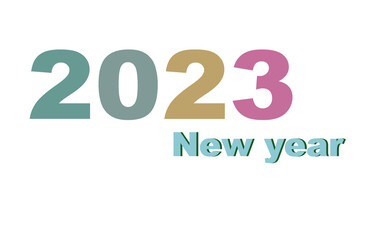 Lettering of the year 2023 in different colors