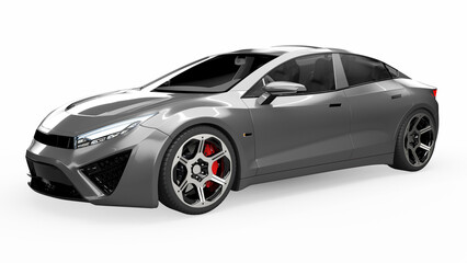 Fototapeta na wymiar 3d rendered fictional car illustration of a generic sedan