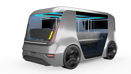 3d rendered fictional car illustration of a generic minibus