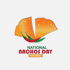 
Vector Illustration National Nachos Day. Design Simple and Elegant