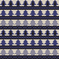 Christmas Tree Fair Isle Seamless Pattern Design -