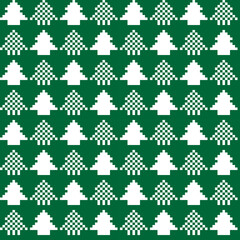 Christmas Tree Fair Isle Seamless Pattern Design -