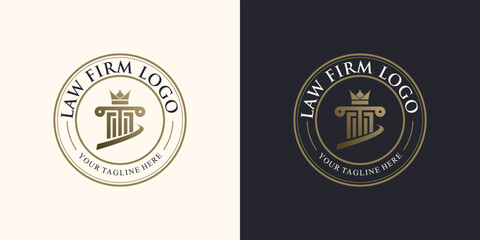 Justice law firm logo design template with unique concept Premium Vector