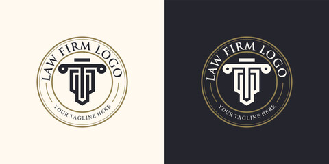 Justice law firm logo design template with unique concept Premium Vector