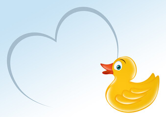 birth announcement card for baby boy with duck