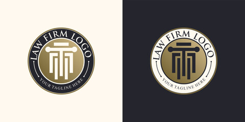 Justice law firm logo design template with unique concept Premium Vector