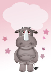illustration of rhino cartoon