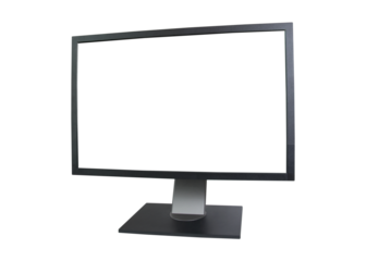 TV monitor with empty screen in PNG isolated on transparent background
