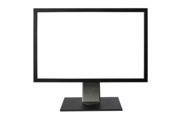 TV monitor with empty screen in PNG isolated on transparent background