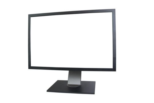 TV monitor with empty screen in PNG isolated on transparent background