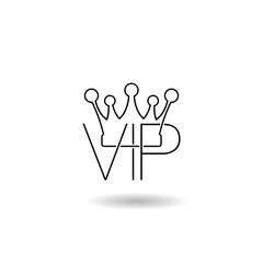 VIP, premium line icon logo with shadow