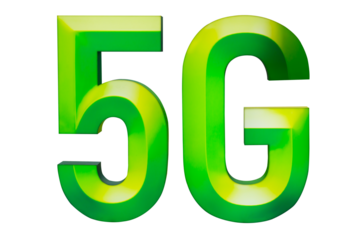 5G sign data letters in PNG isolated on transparent background