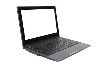 Laptop with empty screen in PNG isolated on transparent background