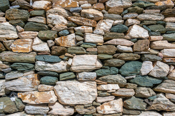 Stone wall at Kastro on Sifnos island in Greece