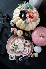 Halloween party decoration with cookies