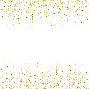 Decorative falling gold glitter, confetti, golden dust, glittery on transparent background - vector