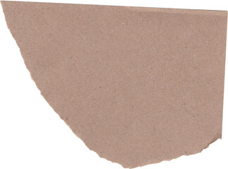 Brown textured crumpled paper piece with raw edges. Torn paper. Paper with torn edges. Ripped paper sheet. Note paper.