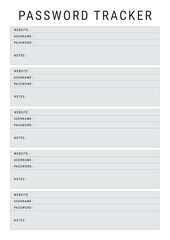 Password Tracker Template