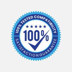 100 percent tested compatibility. minimalist icon, label, badge, logo for business product. vector illustration