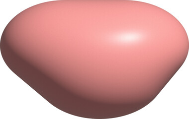 pink 3d abstract blob shape decoration