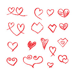 빨간 색연필 손그림 꾸밈 하트-1