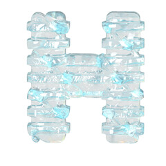 Ice symbol with horizontal blocks. letter h